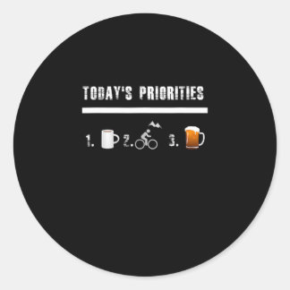 Heute Prioritäten Funny Mountain Bike Runder Aufkleber