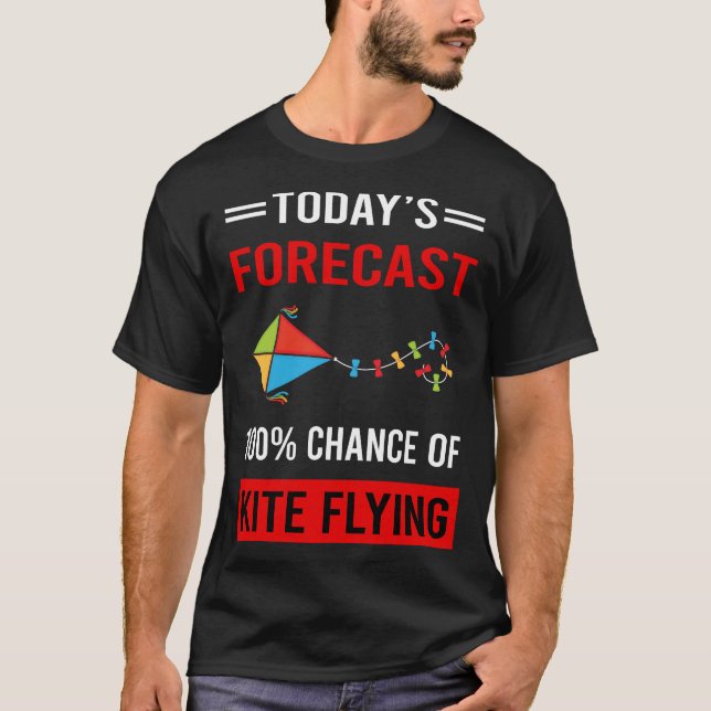 Heute prognostiziert Kite Flying T-Shirt (Vorderseite)