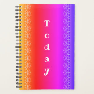 Heute Rainbow Lace Pattern Boho Planer