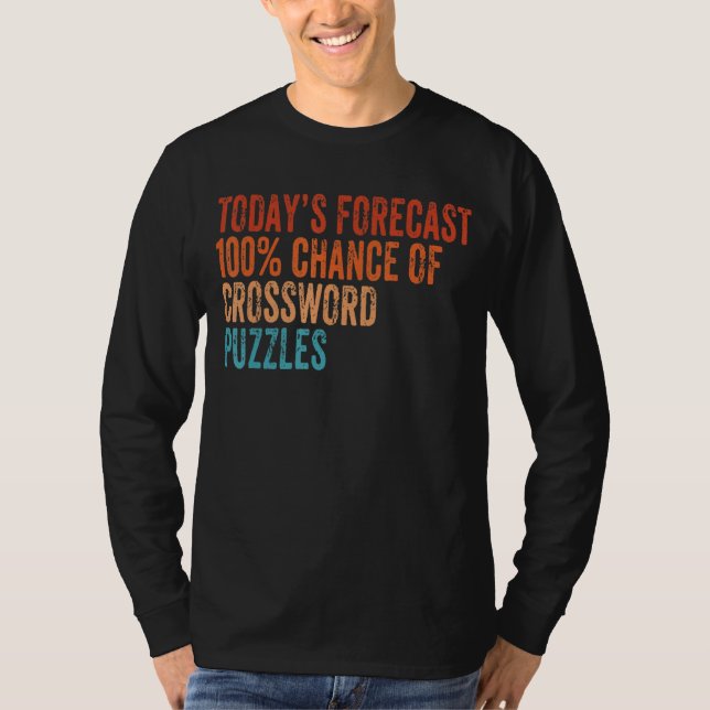 Heute S Forecast 100 Crossword Puzzles Funny Vinta T-Shirt (Vorderseite)