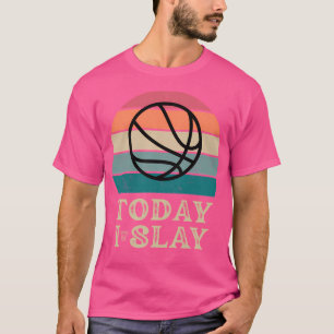Heute schlage ich Basketball (dunkler Hintergrund) T-Shirt