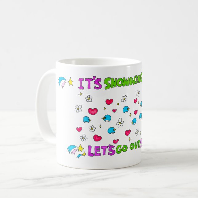 Heute schneit es Pinguine, gehen wir nach draußen Kaffeetasse (Vorderseite Links)