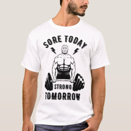 Heute Strong Tomorrow - Gym Fitness Workout T-Shirt