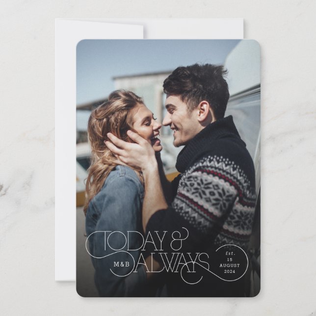 Heute und immer Hochzeitseinladung Einladung (Vorderseite)