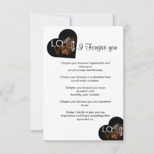 heute verzeihen Sie Mitteilungskarte