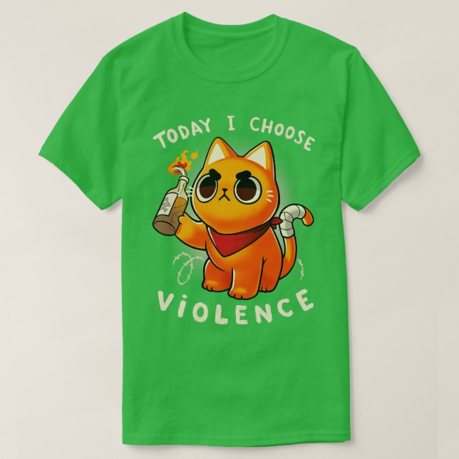Heute wähle ich Gewalt Angry Kitty Protest Sassy T-Shirt (Design vorne)