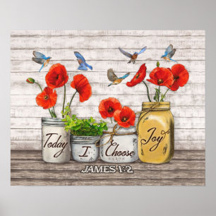 Heute wähle ich Joy Bluebird Poster