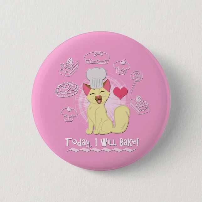 Heute werde ich backen! button (Vorderseite)