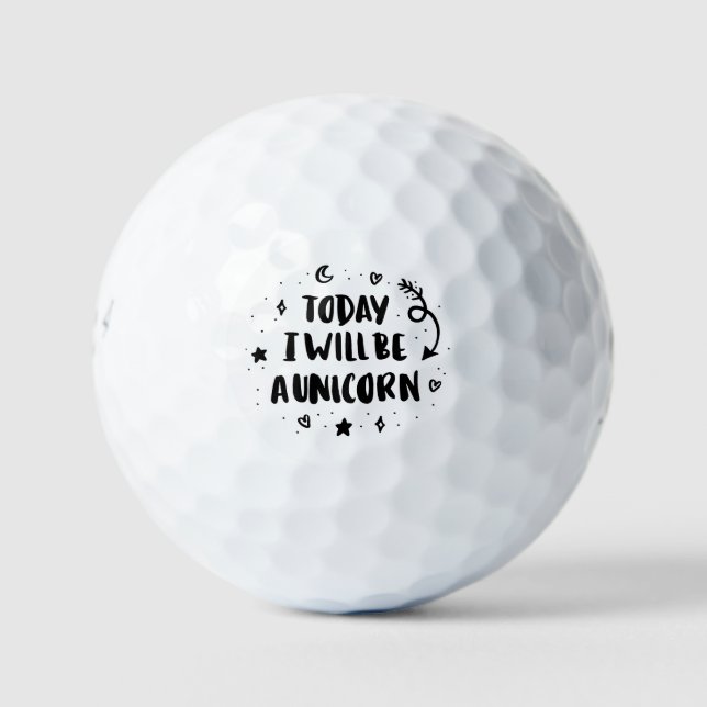 Heute werde ich ein Einhorn sein Golfball (Vorderseite)