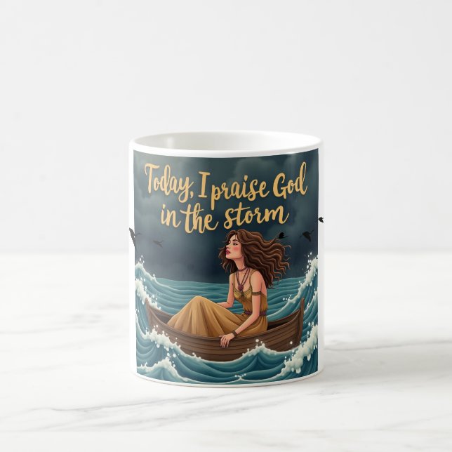 Heute werde ich Gott im Sturm loben Kaffeetasse (Mittel)