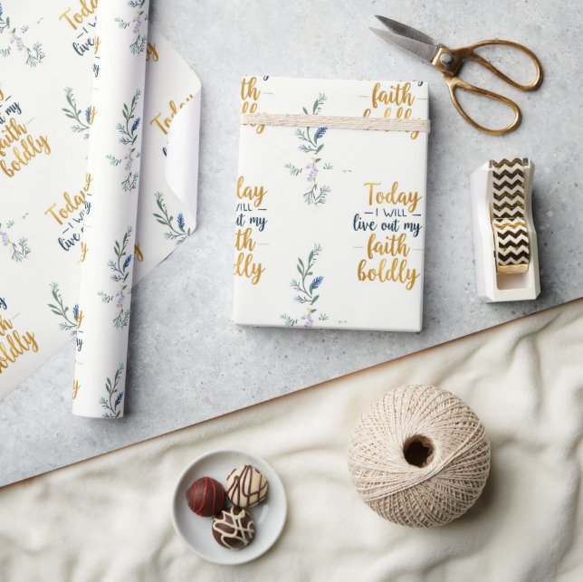 Heute werde ich meinen Glauben Bolly ausleben Geschenkpapier (Kunsthandwerk)