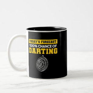Heute wird 100 Wahrscheinlichkeit eines Darts-Spie Zweifarbige Tasse