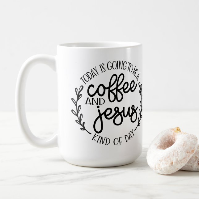 Heute wird ein Kaffee und Jesus Kaffeetasse (Mit Donut)