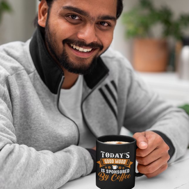 Heute wird gute Laune von Kaffeegenuss gesponsert Tasse (Von Creator hochgeladen)