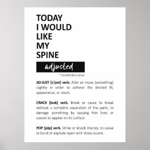 Heute würde ich, Chiropraktik Poster, Chiropraktik Poster