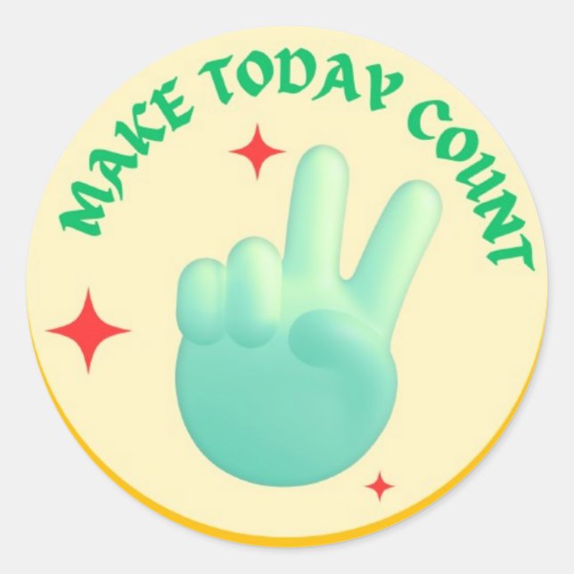 Heute zählen - Retro Peace Hand Sticker (Vorderseite)