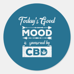 Heutige Gute Laune Gesponsert Cbd Runder Aufkleber