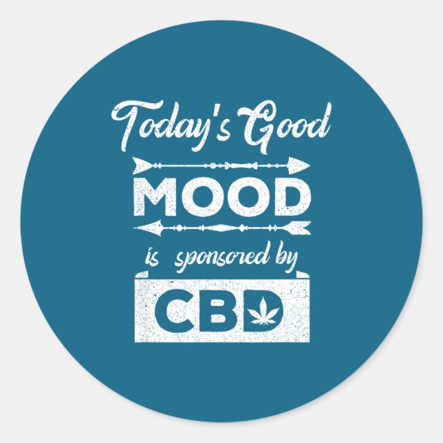Heutige Gute Laune Gesponsert Cbd Runder Aufkleber (Vorderseite)