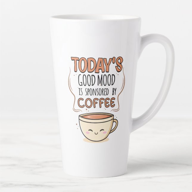 Heutige Gute Laune Wird Von Kaffee Gesponsert Milchtasse (Rechts)
