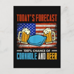 Heutige Vorhersage Cornhole Und Bier Einladungspostkarte