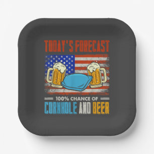 Heutige Vorhersage Cornhole Und Bier Pappteller