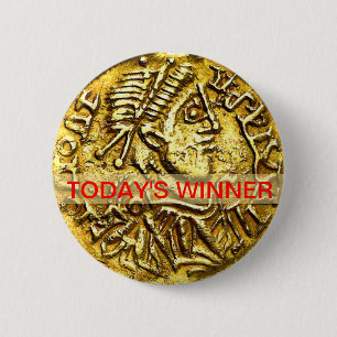 Heutiger Sieger-Goldmünze-Medaillen-Knopf Button