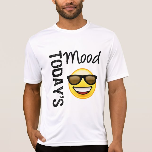 Heutiger StimmungEmoticon cool mit Schatten T-Shirt (Vorderseite)