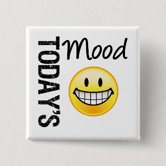 Heutiger Stimmungsehr glücklicher Emoticon Button