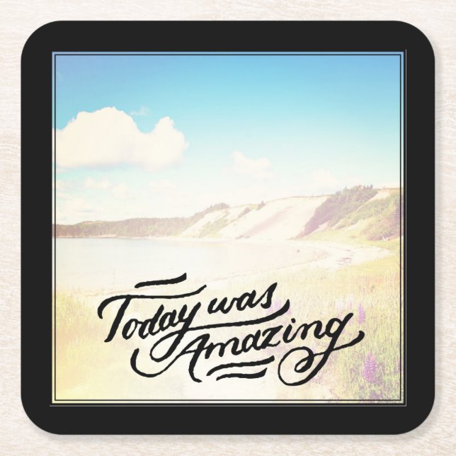 Heutiger Tag war fantastisch Rechteckiger Pappuntersetzer (Vorderseite)