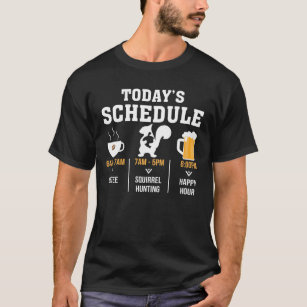 Heutiges Zeitplan-Kaffee-Eichhörnchen, das Stunde T-Shirt