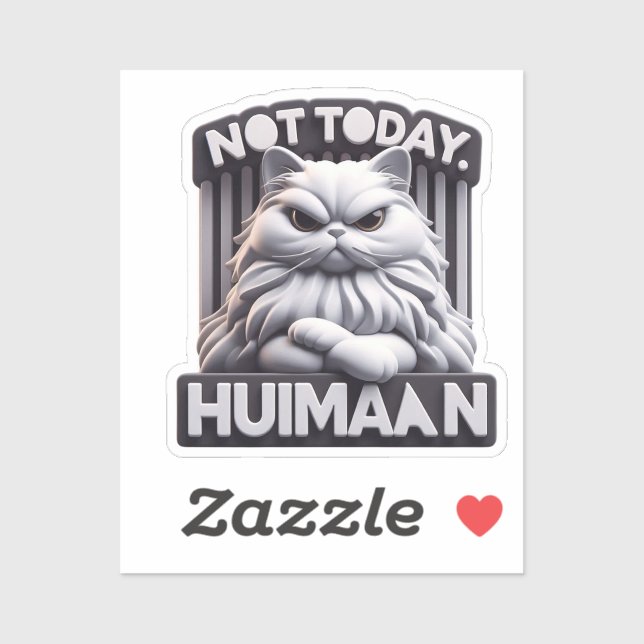 Heutzutage nicht Huimaan Grumpy Cat Vinyl Sticker (Blatt)