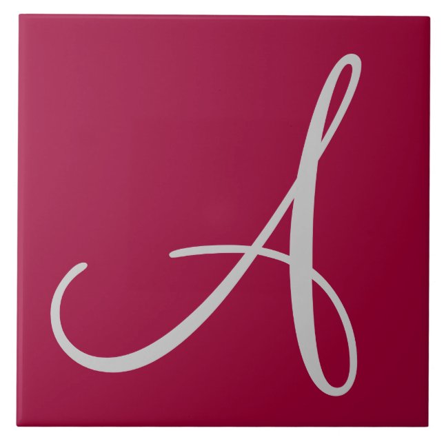 Hex 990033 Farbnummer Monogramm Keramik Tile Fliese (Vorderseite)