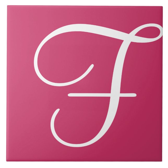 Hex cc3366 Farbnummer Monogramm Keramik Tile Fliese (Vorderseite)