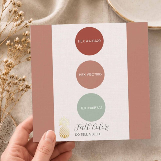 HEX-Codes der Farbpalette Einladung (Fall wedding colors in warm shades with a sage green.)