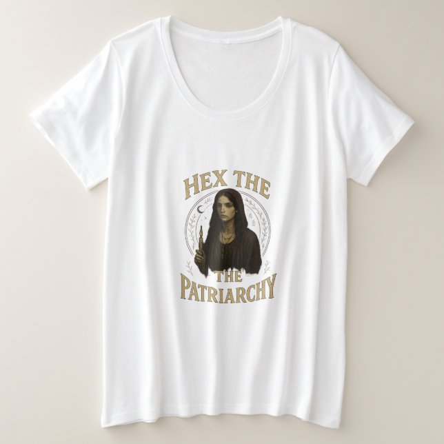 Hex die Patriarchie – Wiccan-Hexen-Illustration Große Größe T-Shirt (Design vorne)