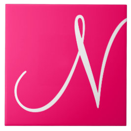 Hex ff0066 Farbnummer Monogramm Keramik Tile Fliese