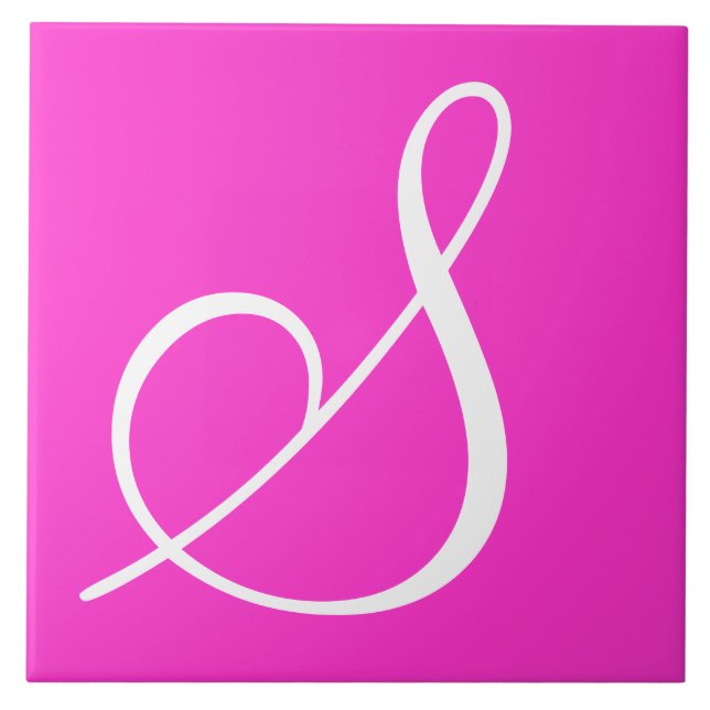 Hex ff33cc Farbnummer Monogramm Keramik Tile Fliese (Vorderseite)