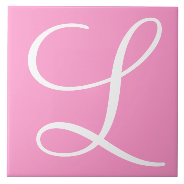 Hex ff99cc Farbnummer Monogramm Keramik Tile Fliese (Vorderseite)