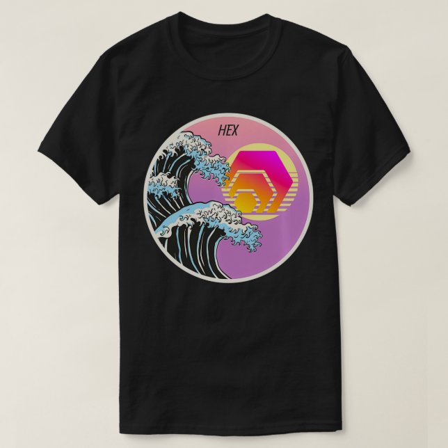 HEX Japanese Art Wave Crypto Cryptocurrency Logo  T-Shirt (Design vorne)