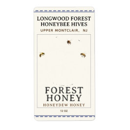 Hex Label Bees and Lavender HONEY Label