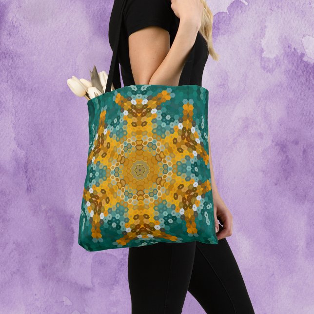 Hex Mandala Blau und Gelb (Von Creator hochgeladen)