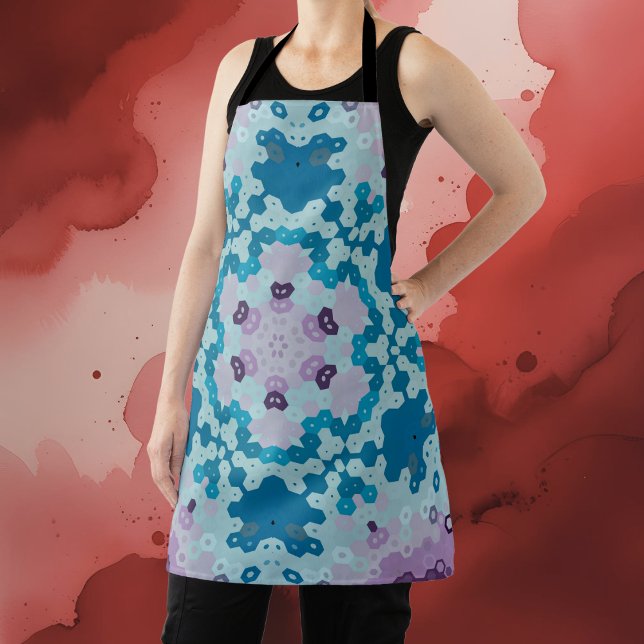 Hex Mandala Blue und Lila Schürze (Von Creator hochgeladen)