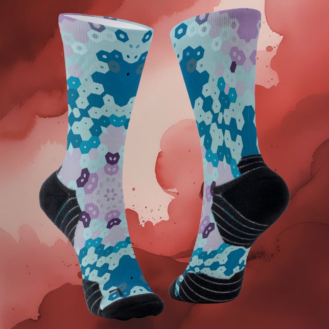 Hex Mandala Blue und Lila Socken (Von Creator hochgeladen)