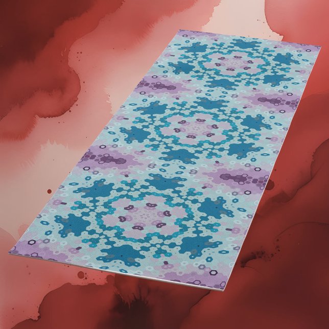 Hex Mandala Blue und Lila Yogamatte (Von Creator hochgeladen)