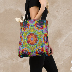 Hex Mandala Green Pink und Orange