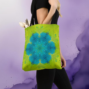 Hex Mandala Green und Blue