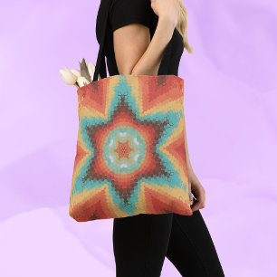 Hex Mandala Orange Blue und Yellow