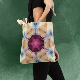 Hex Mandala Orange Pink und Blau