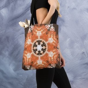Hex Mandala Orange White und Brown