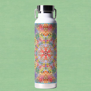 Hex Mandala Regenbogen Trinkflasche
